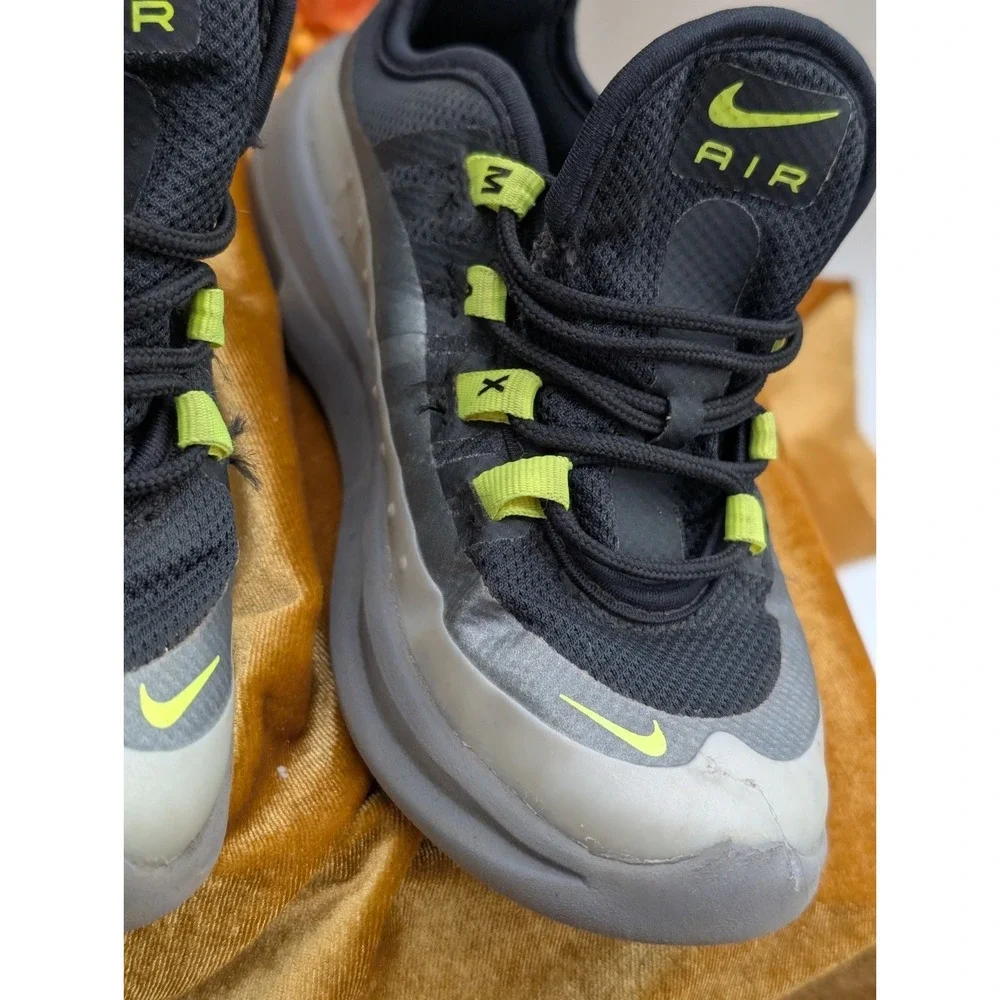 Nike Air Max Axis Black Dark Grey Volt Kids Running Shoes AH5223-012 Size 12.5C